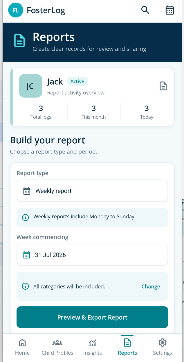 Redesigned report builder in FosterLog 1.1